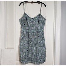 J. Crew Factory Dress Womens 12 Green Mini Seaside Cami Pockets Spaghetti Strap
