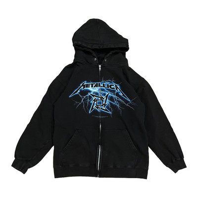 Vintage Metallica Zip Up Hoodie SIze Small 2007 Lightning Shuriken Alstyle