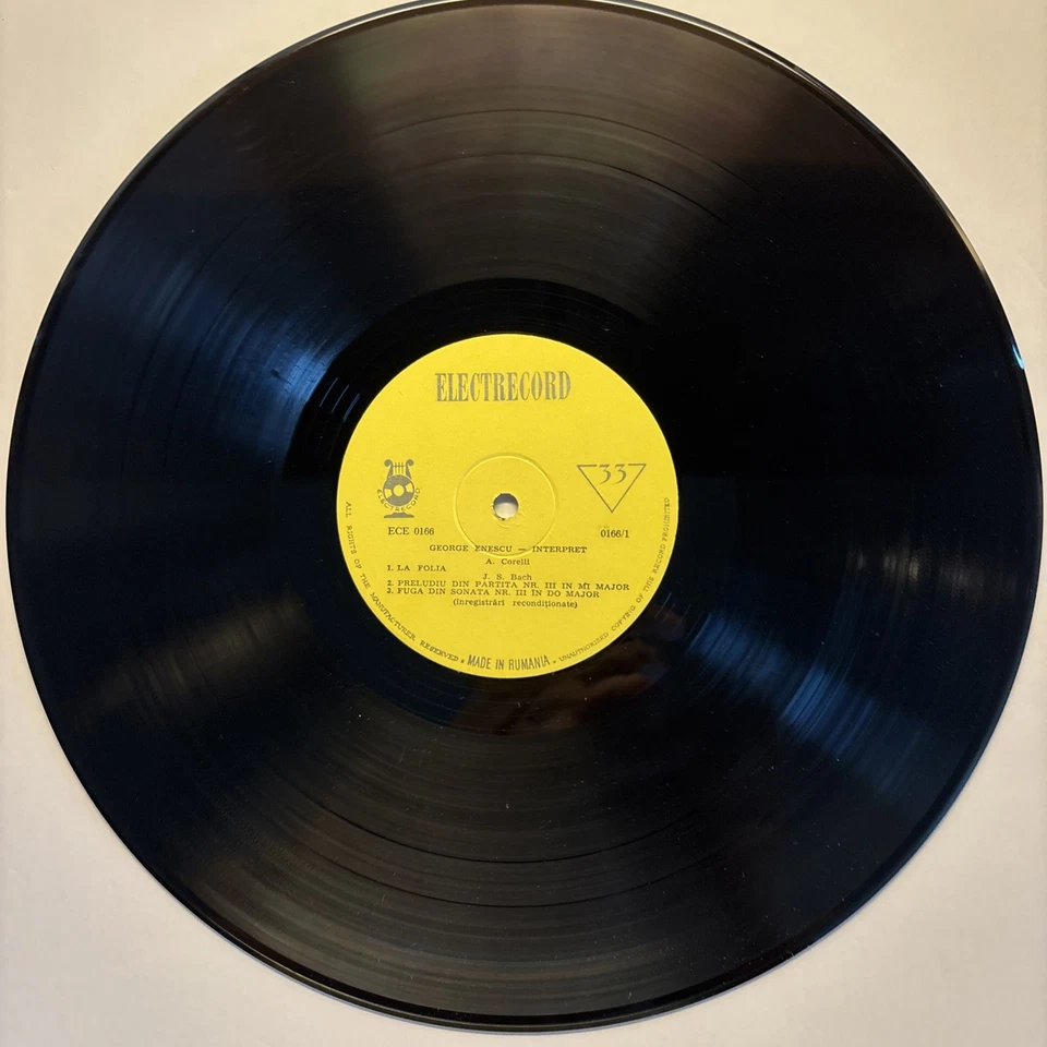 GEORGE ENESCU INTERPRET Bach Mozart Corelli LP Electrecord Orig ECE 0166 Rumania - Image 3 of 4