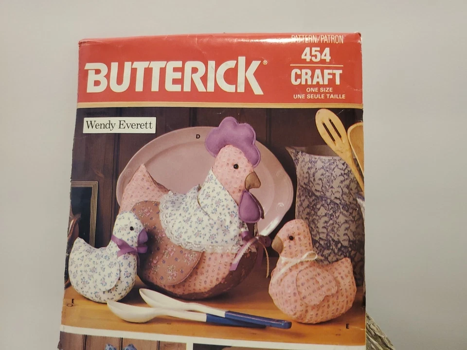 Vintage Butterick 454 Craft Pattern by Wendy Everett Mice, Goose & Chicken Decor - Image 2 of 4
