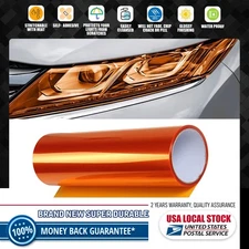 12"x71"For Headlight Taillight Amber Orange Lens Vinyl Protection Film Brand New