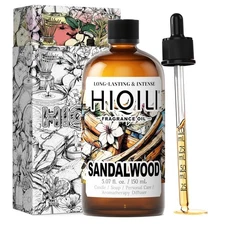 HIQILI Sandalwood Fragrance Oil for Diffuser, Luxury Home Scent, DIY Candles 5.0