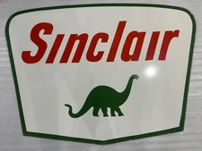 SINCLAIR DINO GASOLINE & OIL PORCELAIN ENAMEL SIGN 60x44" DSP.