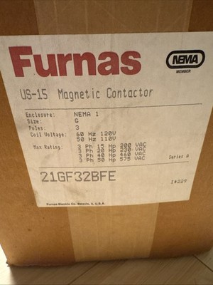 Furnas Magnetic Contactor 3 PH 50HP 21GF32BFE NEW SEALED IN BOX ORIGINAL PACK