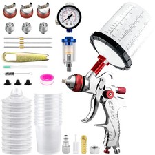 Hvlp Gravity Feed Air Spray Gun Set W1.41.72.0mm Nozzle 650ml Cups Wall Paint Hvlp Gravity Feed Air Spray Gun Set W1.41.72.0mm Nozzle 650ml Cups Wall Paint
