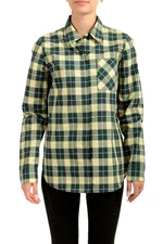 Burberry Women's Dark Cedar Green Plaid Long Sleeve Shirt UK 8 US 6 IT 40