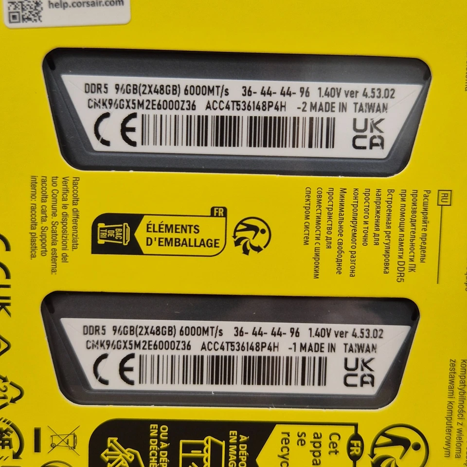 Corsair CMK96GX5M2E6000Z36 96GB (2x48 GB) DDR5 kit 6000MHz (680 EUR 0%) - Image 4 of 4