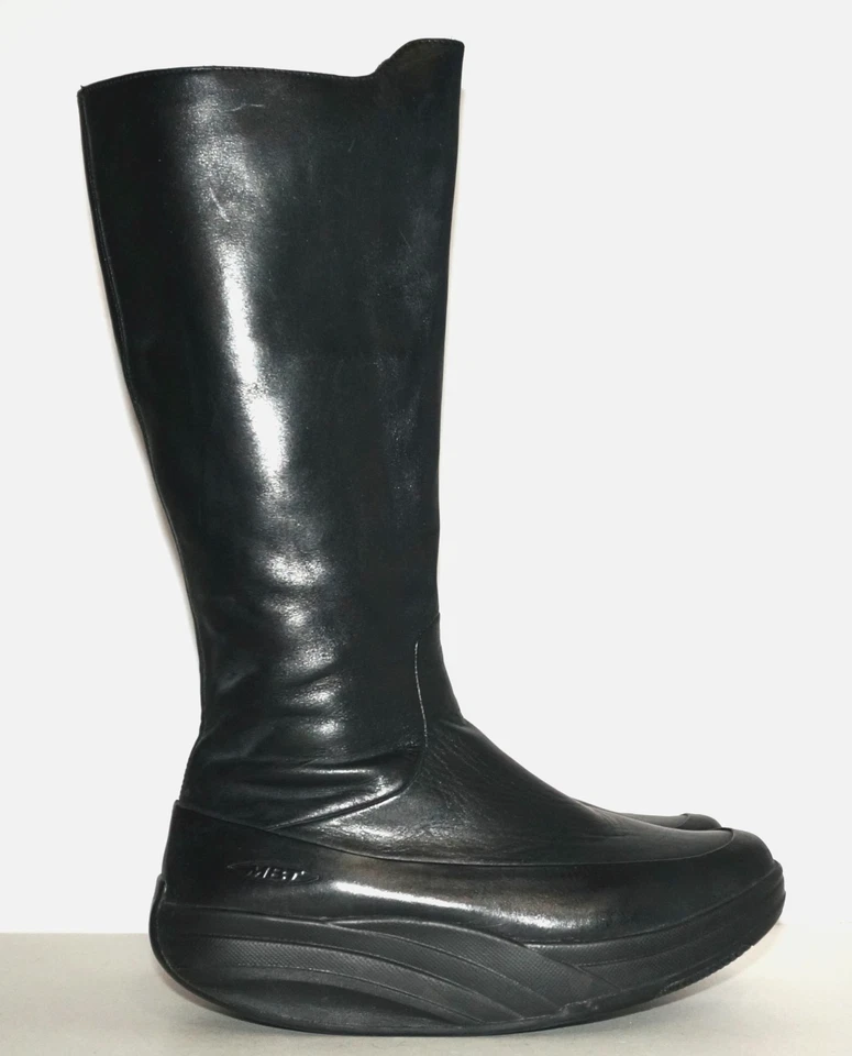 Women's MBT Black Leather TAMBO Zip-Up Boots EUR 38 1/3 / US 8 *RUN SMALL - Image 3 of 4
