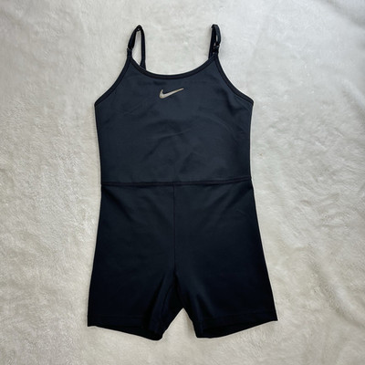 Nike Girls Dri-FIT One Cutout Unitard Romper Leotard Black Size Large L