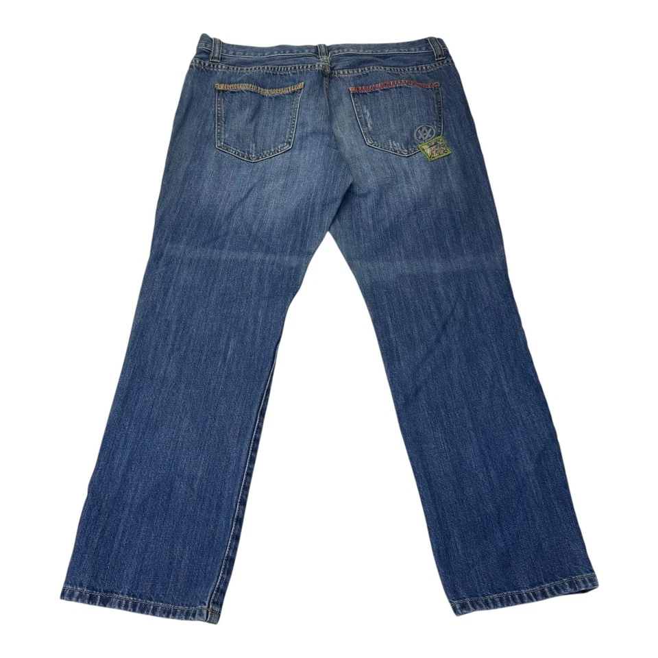 Pantalones de mezclilla CABI Patchwork Boyfriend recortados para mujer talla 8 ¡fotos! ¡Leer! Foto 3 de 4