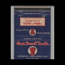 Matchbook Cover Red Devil Tools Mike Hall St. Paul, MN
