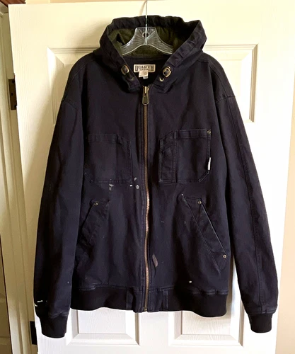 Duluth Trading Co. Men's Black Hooded Lined Canvas Full Zip Work Jacket XL MPN - product listing photo