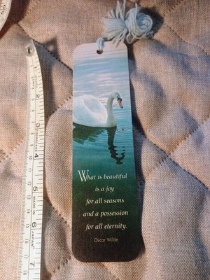 Hallmark Bookmark Swan Oscar Wilde Quote Inspirational Tassel