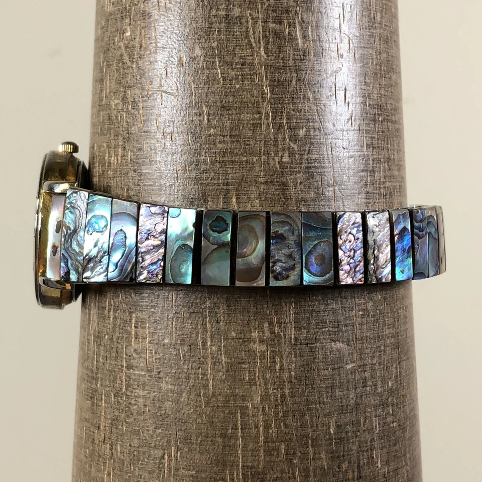 Vivani Women Dress Abalone Shell Expansion Band Quartz Analog 24mm Watch 6 1/2" - Image 3 of 4