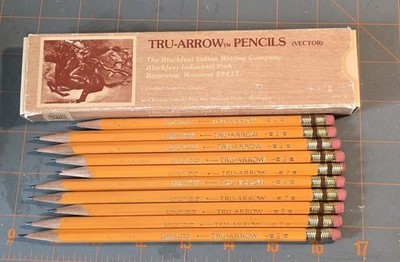 Vintage TRU-ARROW  Vector Pencils Blackfeet Indian Writing Co Box of 10