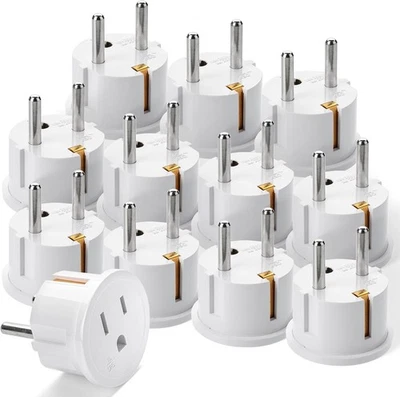 BRANDED European Travel Plug Adapter, 12 Pack, European Plug Adapter, US to Europe Plug