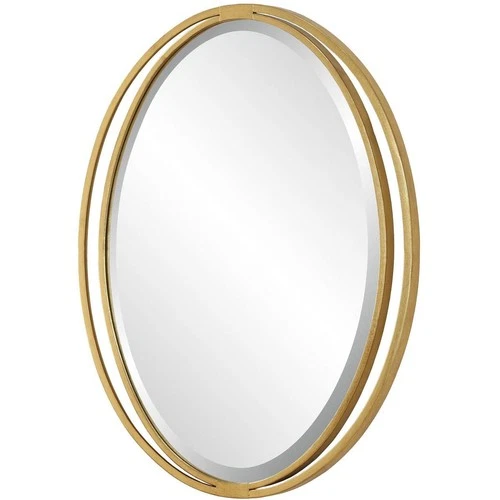 Uttermost 09992 Rhodes 31.88 X 24.25 inch Antiqued Metallic Gold Leaf Mirror - Picture 3 of 7
