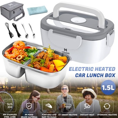 Electric Heated Lunch Box 65W Fast Heating 12V/24V/110V Portable Food Warmer Box