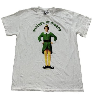 Elf The Movie Smilings My Favorite White T Shirt Mens M & L New