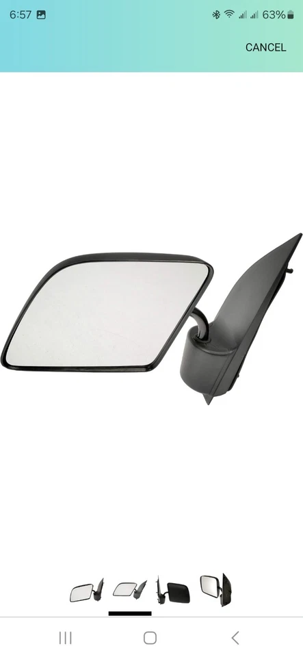 Espejo de puerta manual del lado del conductor Dorman 955-004 Ford Serie E, Econoline, Super D Foto 2 de 4