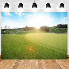 Golf Course Backdrop for Golf Birthday Party MEETSIOY 7X5Ft Meadow Blue Sky