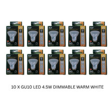 10 X TCP LED GU10 345 LUMENS 4.5W WARM WHITE DIMMABLE LIGHT BULB SPOTLIGHT LAMP