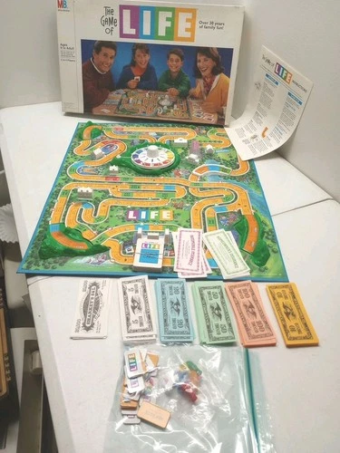 Vintage 1990's The Game of Life Milton Bradley - 1991 Edition - Complete