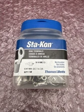 Thomas & Betts Sta-Kon BC14-38 Ring Terminal Pack of 50 NEW