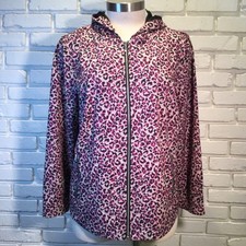 Chico  s Zenergy Neema Purple Leopard Zip-Up Windbreaker Jacket Chico  s 3/16/18
