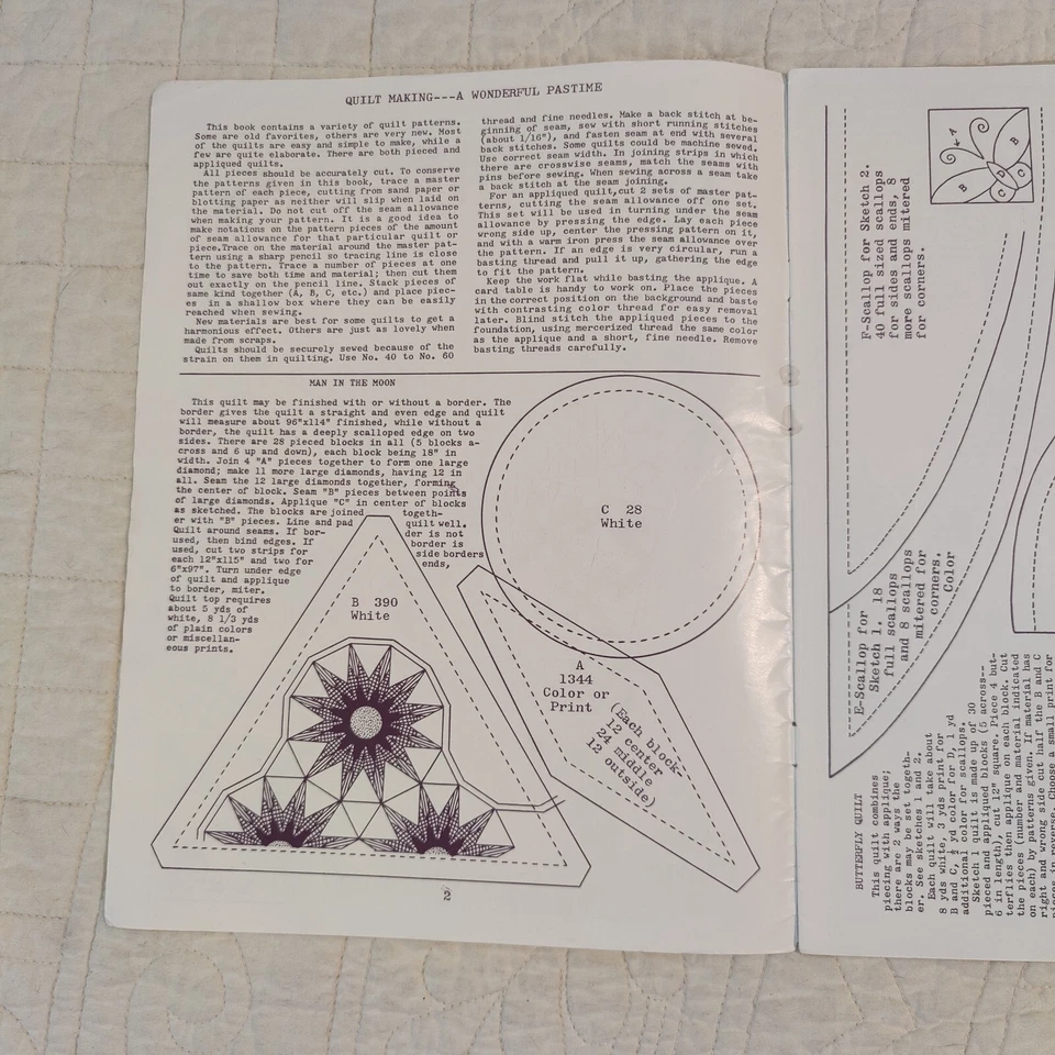 Edredones fáciles de tía Martha de colección raros años 50 No. 3500 16 patrones de edredón Foto 2 de 4