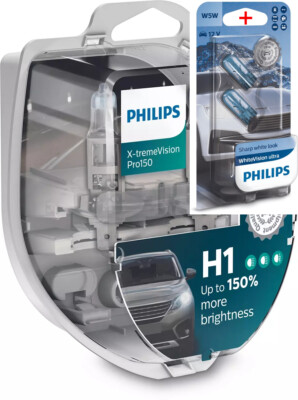 Philips H1 12V 55W P14.5s X-tremeVision Pro150 2pcs +W5W WV