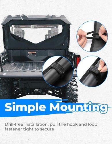 0SR95-HL8-211B KEMIMOTO UTV Roll Up/ Down Rear Window for Pioneer 1000 3P 6P - Picture 7 of 9
