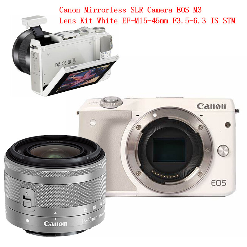 Canon Mirrorless SLR Camera EOS M3 Lens Kit White EF-M15-45mm F3.5 