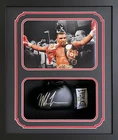 Mike Tyson Signed Glove Shadow Box Mike Tyson Hologram Authentic Belts Black