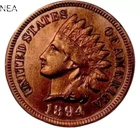 1894 Indian Head Penny Cent ~ Borderline Uncirculated (red) *AU++*