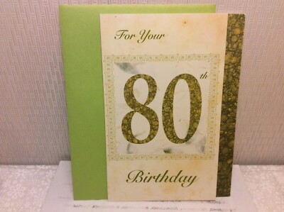 RSVP 80th BIRTHDAY GREETING CARD New w/Envelope ''For Your 80th Birthday...''