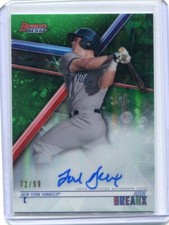 2018 Bowman's Best Josh Breaux Green Refractor Auto Autograph #72/99!!!
