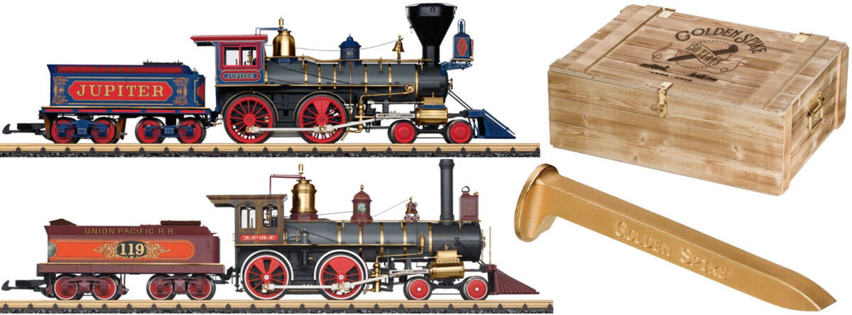 Lgb 29000 Gauge G Steam Locomotive Set Golden Spike New OVP Lgb 29000 Gauge G Steam Locomotive Set Golden Spike New OVP
