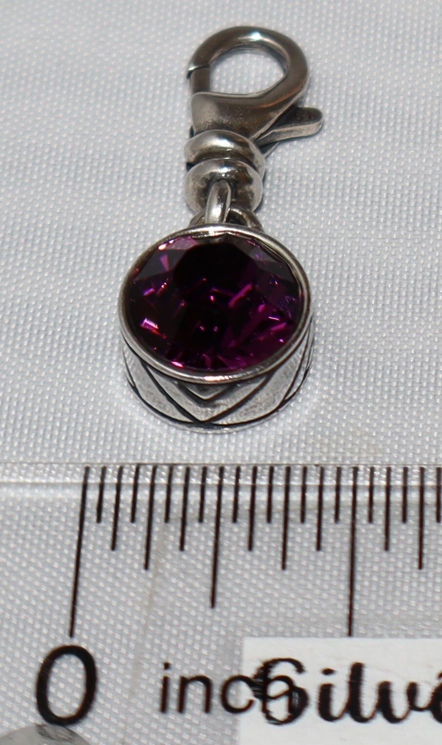 Silpada Sterling Silver February Birthstone Purple Clip On Charm Pendant C2528