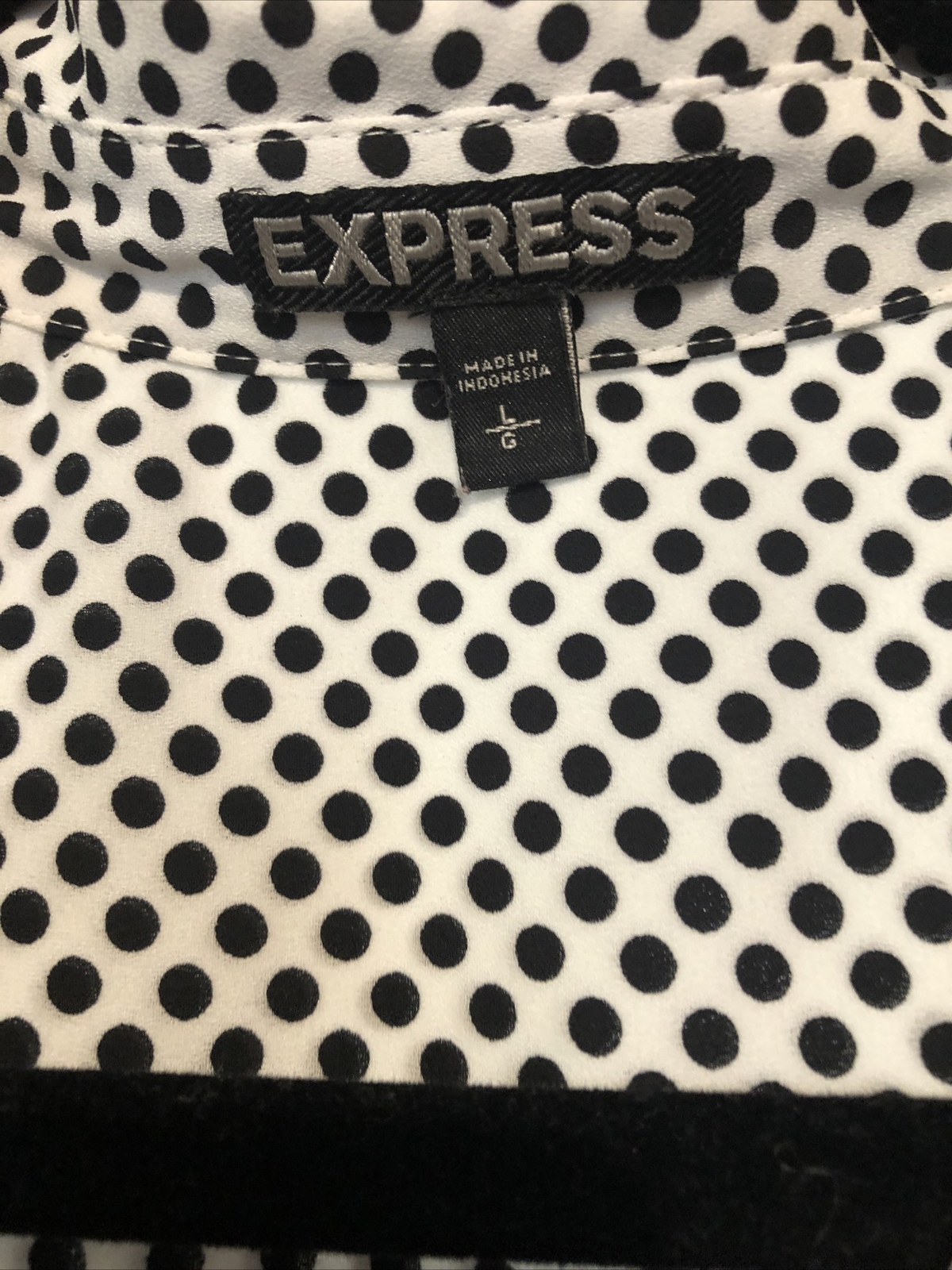 Express Collared Button Down Cropped Top Polka Do… - image 12
