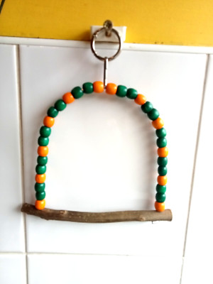 Solitäre Vogelschaukel - handgefertigtes Wellensittichkäfig Spielzeug, von Westward Swings.