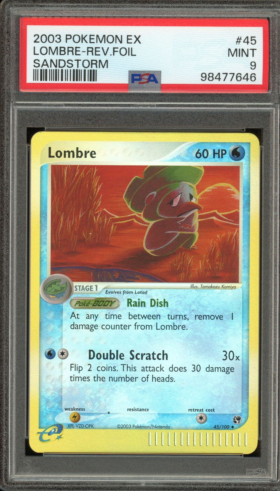 Pokemon Lombre EX Sandstorm Reverse Holo #45 PSA 9 Mint