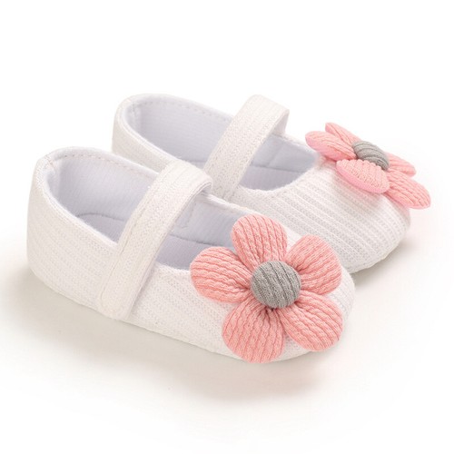 Newborn Toddlers Baby Pram Shoes Girl Flower Princess Garden Wedding Slippers - Picture 7 of 16