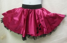 Dance Costume Skirt w/Petticoat Elastic Waist Girls-Plus sz 4 colors 50's fun