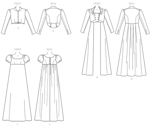 McCall's M7493 Regency Jane Austen Kleid Jacke 19. Jahrhundert Kostümmuster Neu - Bild 6 von 9
