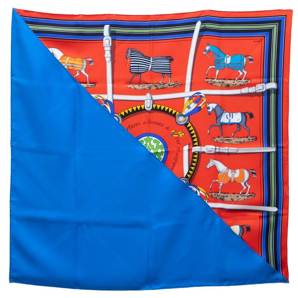 [NEW] HERMES Carre 90 COUVERTURES ET TENUES DE JOUR scarf 100% silk w/ Box