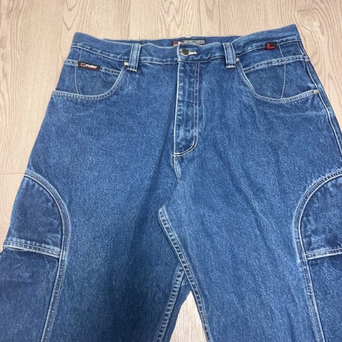 Vintage Y2K FUBU Jeans Herren 38x34 Baggy Wide Leg Blau Denim Cargo Taschen - Bild 2 von 14