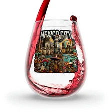 Mexico City Mexico Wine Glass (Stemless)