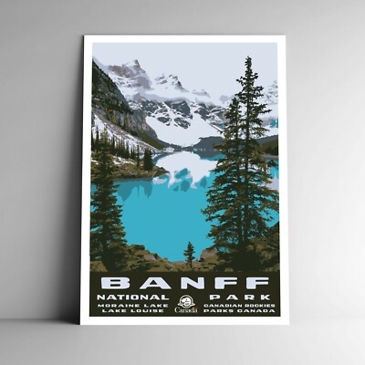Banff National Park Travel Poster / Postcard Alberta Canada Multiple Sizes