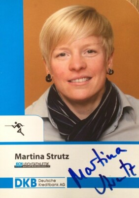 Autogrammkarte + zusätzliches Autogramm von MARTINA STRUTZ Leichtathletik 2012